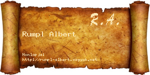 Rumpl Albert névjegykártya