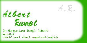 albert rumpl business card